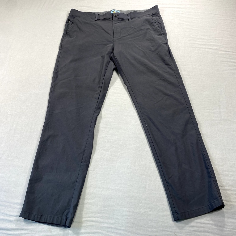 Copper & Oak All Day Tech Pants Mens 36x30 Gray Performance Stretch Golf Chino ^